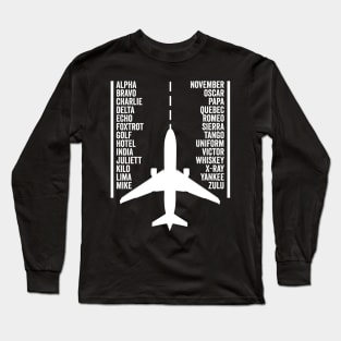 Phonetic Alphabet Pilot Funny Aviation Lover Long Sleeve T-Shirt